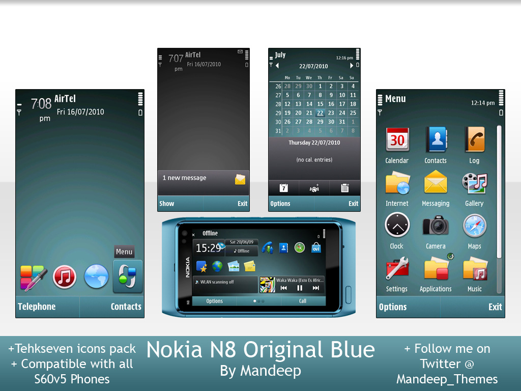 blue S^3 Symbian^3 Themes for Nokia N8 Nokia C7 Nokia C6 01 and Nokia E7